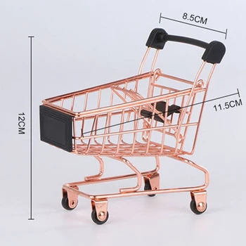 2PCS Mini Košarica za Office Oblači Tabela Ličila Organizator Supermarket Voziček - 