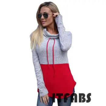 Moda Jeseni Ženske Zimske Dolg Rokav Jopice Priložnostne Hoodies Ohlapen Pulover Mozaik Sweatshirts Plus Velikost - 