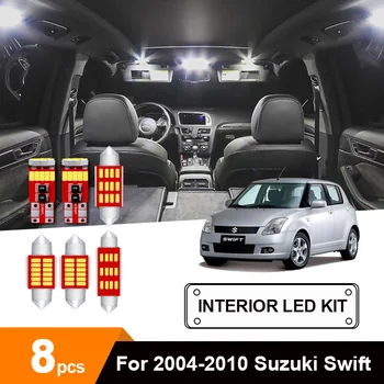 8pcs Svetlo Auto Notranjosti LED Žarnice Bele Canbus Komplet Za 2004-2009 2010 Suzuki Swift+ Zemljevid Dome Nečimrnosti Ogledalo Lučka - 