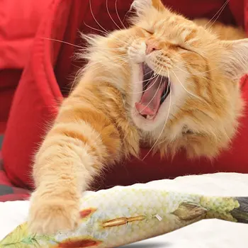 20 cm Catnip Catmint Mačka Korist Simulacije Ribe Mačka Igrače Ribe Obliko Praskanje Post Kratek Plišastih Za Hišne Izdelek Blago Spusti Ladje - 
