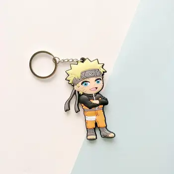 1PCS Risani Lik Stripi Naruto Ključnih Verige PVC Anime Slika 3D Dvojni Stranski Key Ring Keychain Otrok Igrača Ključa Imetnika Trinket Darilo - 