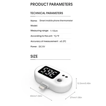 USB Smart USB Termometer Inteligentni Termometer Prenosni Mini Mobilni Telefon Termometer brezkontaktni Ir Termometer - 