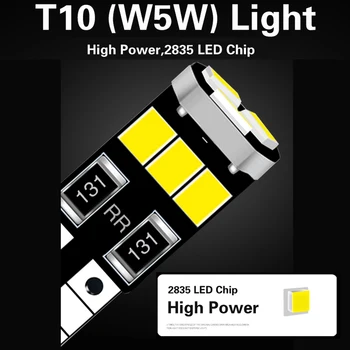 10x Avto T10 W5W 168 194 LED Notranja Kupola Svetlobe Samodejno Parkiranje Lučka Vrata Žarnica Za skoda octavia a5 a7 fabia 2 hitro kodiaq odlično - 