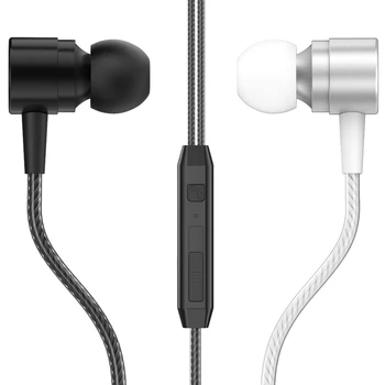 Worallymy Cinkove zlitine Telefon 3,5 mm V uho s Stereo zvokom Bass Prostoročno Klicanje Žično Čepkov vgrajeni Mikrofon Slušalke Slušalke - 