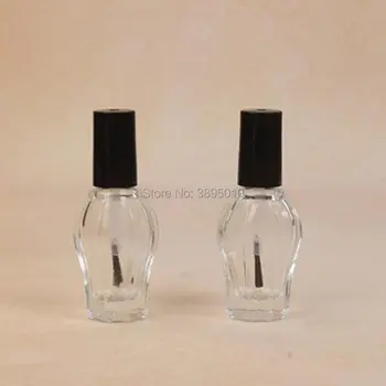 10 ml Prazno prozornega stekla lak steklenico v vazi oblike s črno kapo F1069 - 