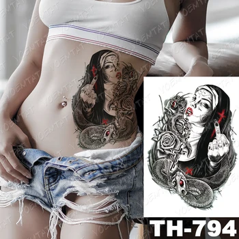 Nepremočljiva Začasni Tattoo Nalepke Lepoto Indijski Metulj Cvet Pero Doodle Flash Tetovaže Ženska Body Art Ponaredek Tattoo Moški - 