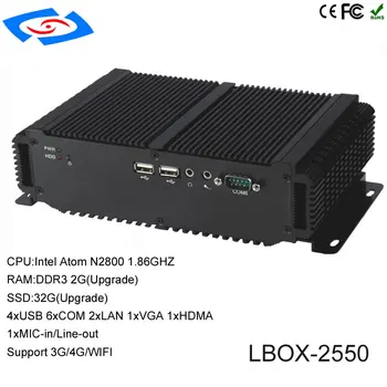 Brez ventilatorja Mini pc 2*Mini PCIE 6*com 2*LAN, 1*HDMI, 1*VGA Vgrajeni industrijski računalnik za Tanker - 