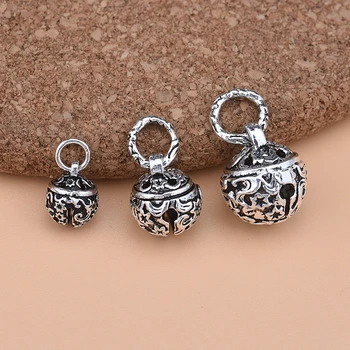 925 sterling srebro Tajski srebrni nakit obesek retro bell ročno izdelan obesek DIY beaded materiala kristalov zapestnica dodatno opremo - 