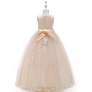 Dekleta Poročne Obleke za Dekleta Elegantno Cvet Dekleta, obleka Princess Dolge Obleke Baby girldress Božič Obleko vestidos infantil - 