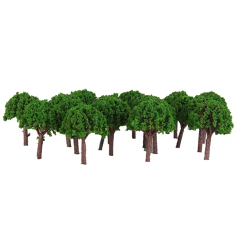50Pcs Plastično Mini Drevesa 3cm Pokrajino Pokrajina Vlak Model Drevesa Zelena Obsega 1/500 za Železniški Park Pokrajino Doma Dekoracijo - 