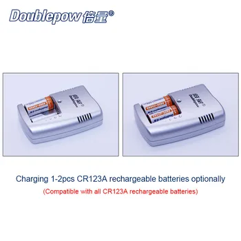 2 rež Doublepow DP-K15 določeno inteligentni hitri polnilnik za vse CR123A Litijeva baterija za ponovno polnjenje - 