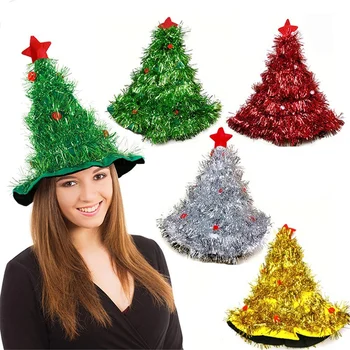 4 Kos Božično Drevo Klobuk na Glavo Božič Božič Stranka Santa Fancy Oblačenja Noša Klobuk Počitnice Okraski Pokrivala - 