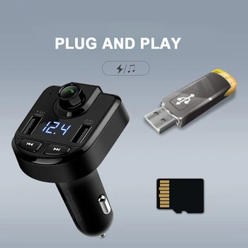 BT36 Bluetooth MP3 Predvajalnik kompletom za Prostoročno FM Oddajnik Podpira TF Kartice U Disk 3.1 Hitro Dvojni Polnilnik USB Power Adapter - 
