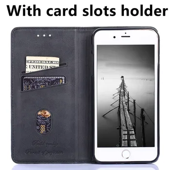 PU usnja flip pokrov reže za kartice imetnik primeru za OnePlus 6T/OnePlus 6/OnePlus 5T/OnePlus 5 telefon vrečko magnetni tok coque capa - 