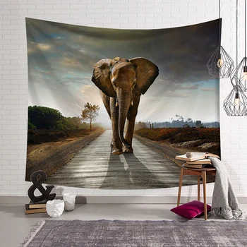 Bohemian Tapiserija, Afrika Slon, Žirafa Živa, Natisnjeni Stenske Preproge Poliester Tapiserije Domu Dekorativni Mandala Joga Mat - 