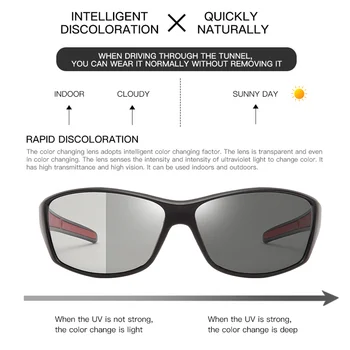2021 Novo Photochromic sončna Očala Moški Ženske Polarizirana Kameleon Spremenite Barvo Očal Moški Šport na Prostem Vožnje Očala UV400 - 