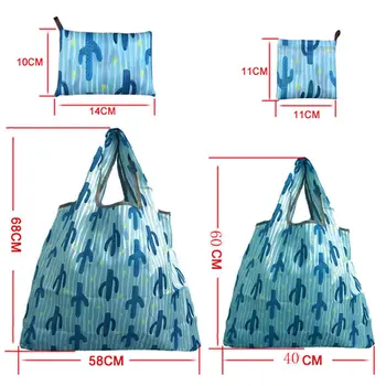 Luštna ženska nakupovalna torba, velika zmogljivost zložljive recikliranje moda tiskanje dva kosa velika + majhna tote vrečko - 