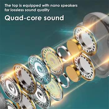 2pcs Žične Slušalke quad-core zvok Slušalke za V Uho Pregleden Čepkov Nano zvočnik 5D Stereo Hi-fi Slušalke z Mikrofonom - 