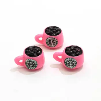 10Pcs Miniaturni 3D Kawaii Skodelico Kave Smolo Chrysoprase DIY Nakit Obrti Dekoracijo Telefon Keychain Uhan Pribor: 16*21*14 mm - 