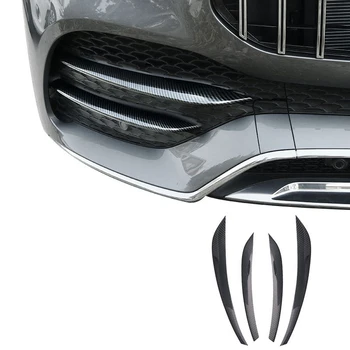 4Pcs/Set Ogljikovih Vlaken Avto Nalepke Sprednji Odbijač Rešetka Luči za Meglo Trim Kritje za Mercedes Benz GLS450 2020 - 