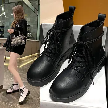 Britanski retro slogu čevlji otrok orodja black Martin čevlji 2020 poletje novi usnjeni škornji kratka cev priložnostne ženske čevlje - 