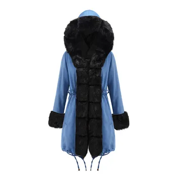 2019 Pozimi Debele dolgimi rokavi jakno s kapuco dolgo priložnostne zimski plašč z bombažem oblazinjeni klobuk za ženske - 