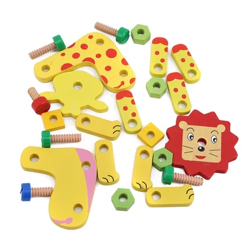 Otrok, lesene igrače, razstavljanje živali kombinacija igrače zgodnje izobraževanje matica skupščine kombinacija igrače otroke darila - 