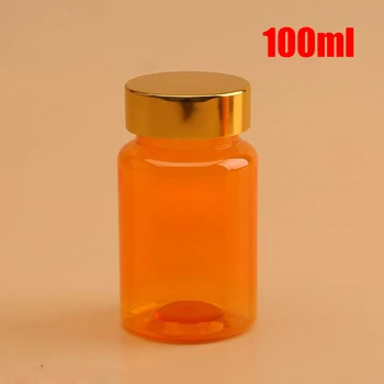 20pcs 100 ml Plastične Pomaranče Steklenice, Medicine Steklenice, Kapsule Steklenice, Farmacevtskih Razreda embalaža - 