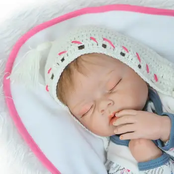 55 CM 2017 Prerojeni Spanja Baby Doll Realne Mehko Bombažno Telo veren 22 palčni Silikonski Prerojeni Dojenčki Dekle silikonski boneca, ki so prerojeni - 