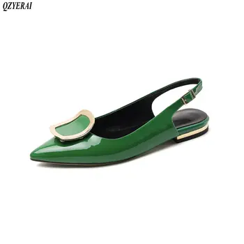 2020 pravega usnja sladko plitvo sponke traku čudno slog med peto ženske sandale konicami prstov stranka blagovne znamke poletni čevlji - 