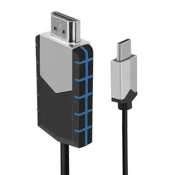 USB Tip-C Moški Hdtv HDMI-združljiv Moški Kabel, Adapter, Kabel Tip C Do Hdmi je združljiv Kabel Mobilni Računalnik, 4k Video Cabl - 