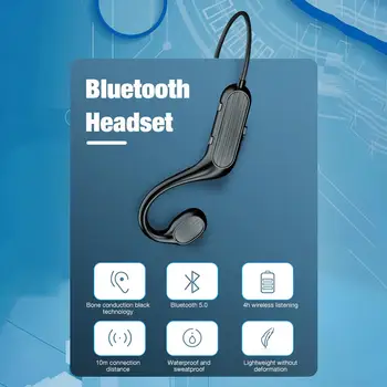 Bluetooth 5.0 Brezžične Slušalke Kostne Prevodnosti Slušalke Šport Na Prostem Slušalke Z Mikrofonom Za Prostoročno Uporabo Slušalke - 