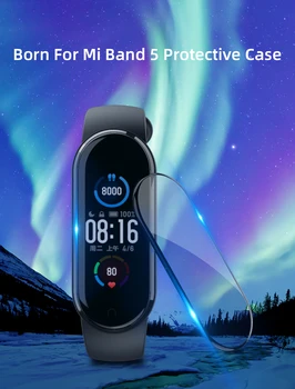 3D Celotno Zaščitno Steklo Film za Xiaomi mi band 4 5 stekla film, ki Mi band5 Smart Watchband 4 5 Mehko Screen Protector Film - 
