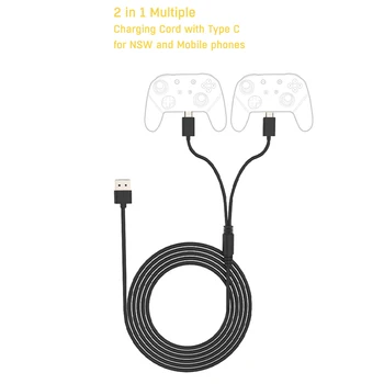 3m 2 v 1 Kabel za Polnjenje, Tip-C Kabel Dustproof Prenosne Konzole Napajanje Gamepad Izvajanje Dekor za PS5 Stikalo - 