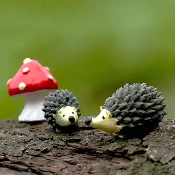 3Pcs Miniaturni Ornament Jež Gob Nastavite Dekor Pravljice Vrt Vroče Mini Jež Gob Nastavite Okraski Za Dom - 