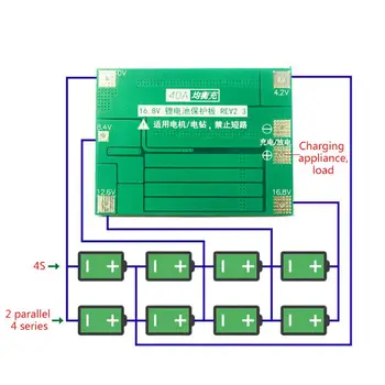 Ravnovesje 4S 40A Li-ionska Litij Baterija 18650 Polnilnik PCB BMS Protection Board Uravnoteženo, pristojen Za Vrtanje Motornih 14.8 V 16.8 V Lipo Ce - 