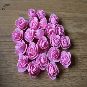 100 kozarcev 3 cm, Mini Pena Dvignila Umetno Šopek rož Multicolor Rose Poročno Dekoracijo Cvet Scrapbooking Ponaredek Rose Cvet - 