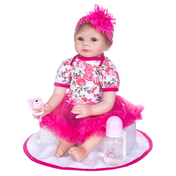 Srčkan in Lep Prerojeni Baby Doll Ročno Veren Novorojenčka Silikonski Dojenčki Dekle, Predvajaj Igrače Za Otroke Rojstni dan, Božič Darilo - 