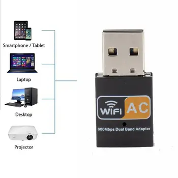 600Mbps Brezžični USB WiFi Adapter Dual Band Anteno wifi 5Ghz Kartico Lan 802.11 ac Ethernet PC 2.4 Omrežja Sprejemnik USB R1R9 - 