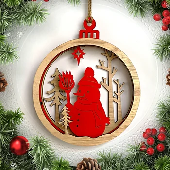 Božični Okraski Leseni Okraski Leseni Visi Obrti Santa Claus Snežaka Okraski Darilo Obesek C44 - 