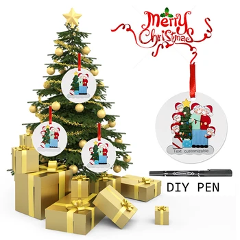 2020 Božično zabavo Dekoracijo Družino Xmas Tree Osebno Visi Obeski Ornament DIY Obrti Otroci Darilo - 