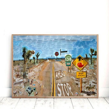 David Hockney Umetniške grafike Razstava Platno Plakat Pearblossom Avtocesti Giclée Umetnine Slikarstvo Stenske Slike za dnevno Sobo Deco - 