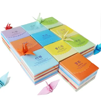 400pcs Origami Kvadratni Papir DIY Pisane Žerjavi Ročno HandCraft Dvostranski Barvni Saden Vonj Poroko Deco - 