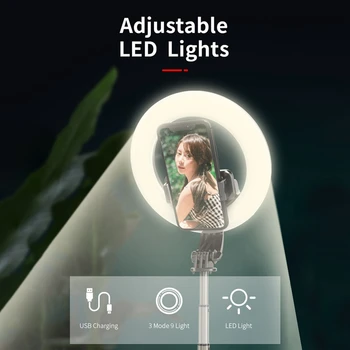 Prenosni Selfie Obroč LED 5 Palčni s Stojalom in Držalo za Telefon vgrajena Baterija Led Svetilke, da Bi Nastavek za Stojalo za Make Up - 