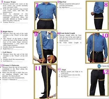 Mens Moda oblikovanje po Meri Men en Gumb vrha river mornarice Moški Oblačila ( jakna+Hlače+telovnik+tie) - 