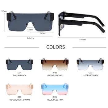 2020 Luksuzne Blagovne Znamke Oblikovalec Prevelik Sončna Očala Ženske 2020 Moda Letnik Kvadratnih Velik Okvir Sončna Očala Gradient Modra, Roza Gafas - 