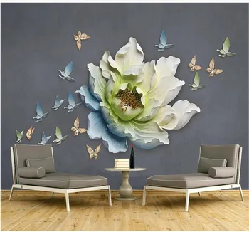 Prilagodljiv ozadje 3D/5D/8D nepremočljiva steno, ki zajemajo sodobne preprost tridimenzionalni relief cvet metulj - 