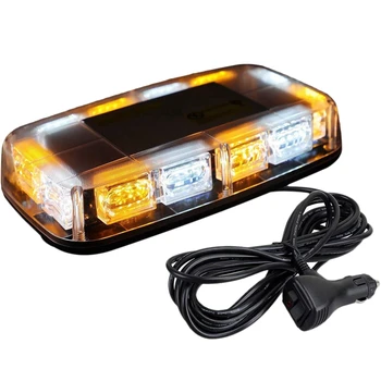 48 Bliskavico LED Lučka Vrh Strehe Utripa Sili Mini Stroboskopske Luči Rumena & White za Vleko Tovornjaka Jeep Streho Svetilnik - 