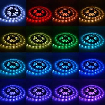 Barvita Daljinsko upravljanje s svetlobnimi Trakovi Barva Spreminja 5050 Prilagodljiv Trak Luči vodoodporna LED Glasba Žarnico, Trak - 