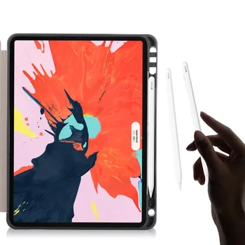 Za leto 2018 iPad Pro 11 inch Ultra tanek PU Usnje smart primeru iPadpro 11 2018 tpu hrbtni pokrovček fundas z pero, Svinčnik imetnik pladenj - 